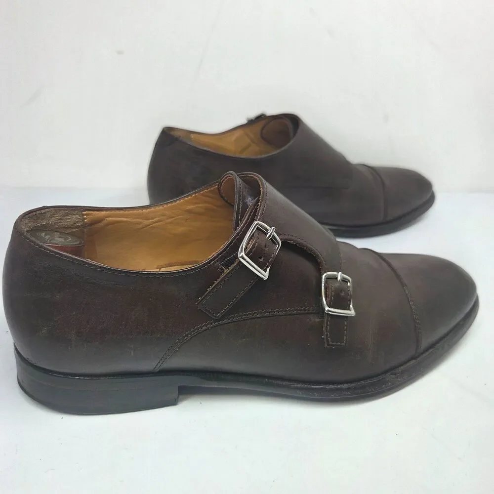 Suit Supply Mens Brown Leather Double Monk Strap Shoes Size US 9.5 M EUR 42.5